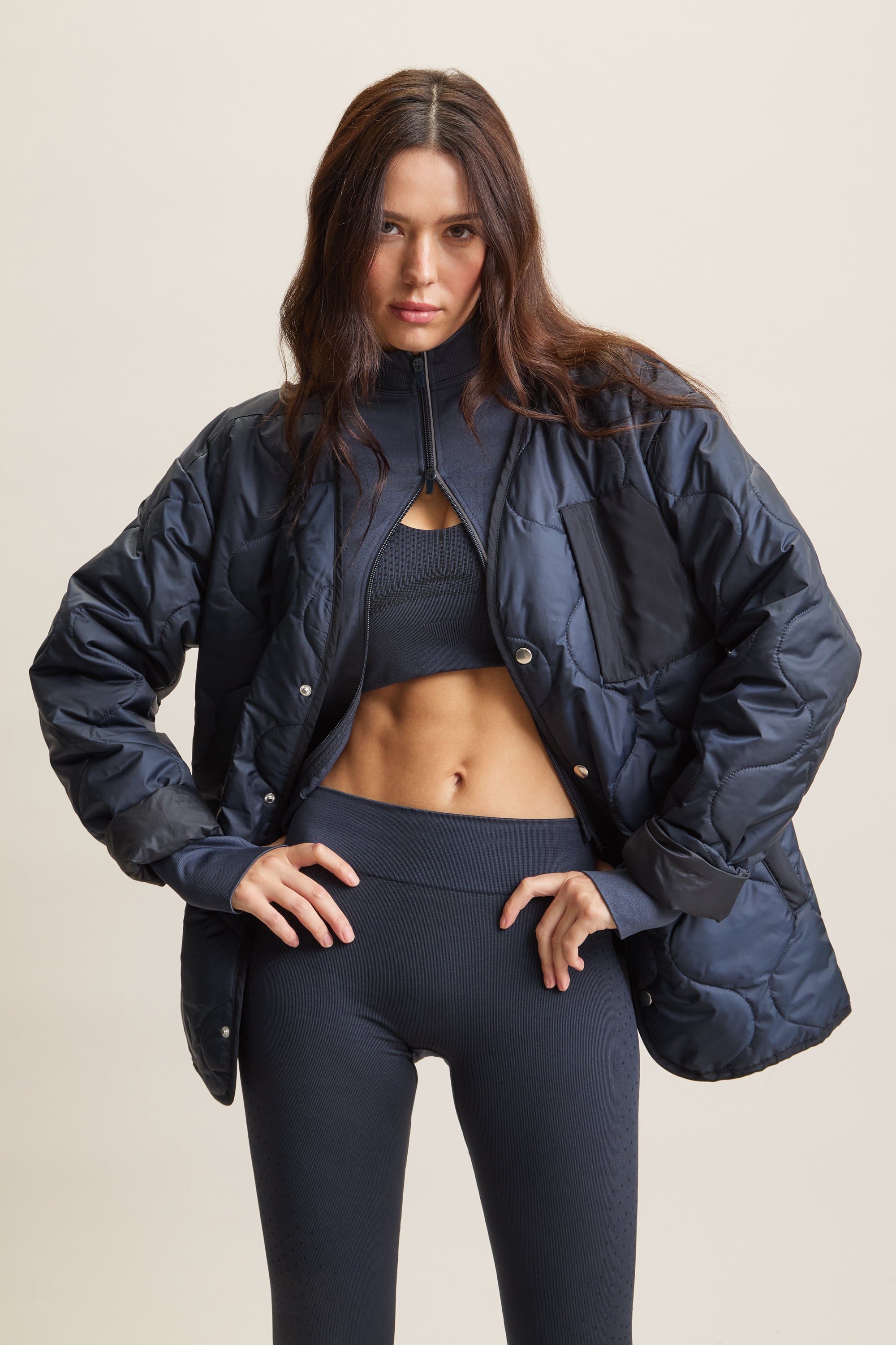 Wave Quilted Navy Jacket | HRMN8