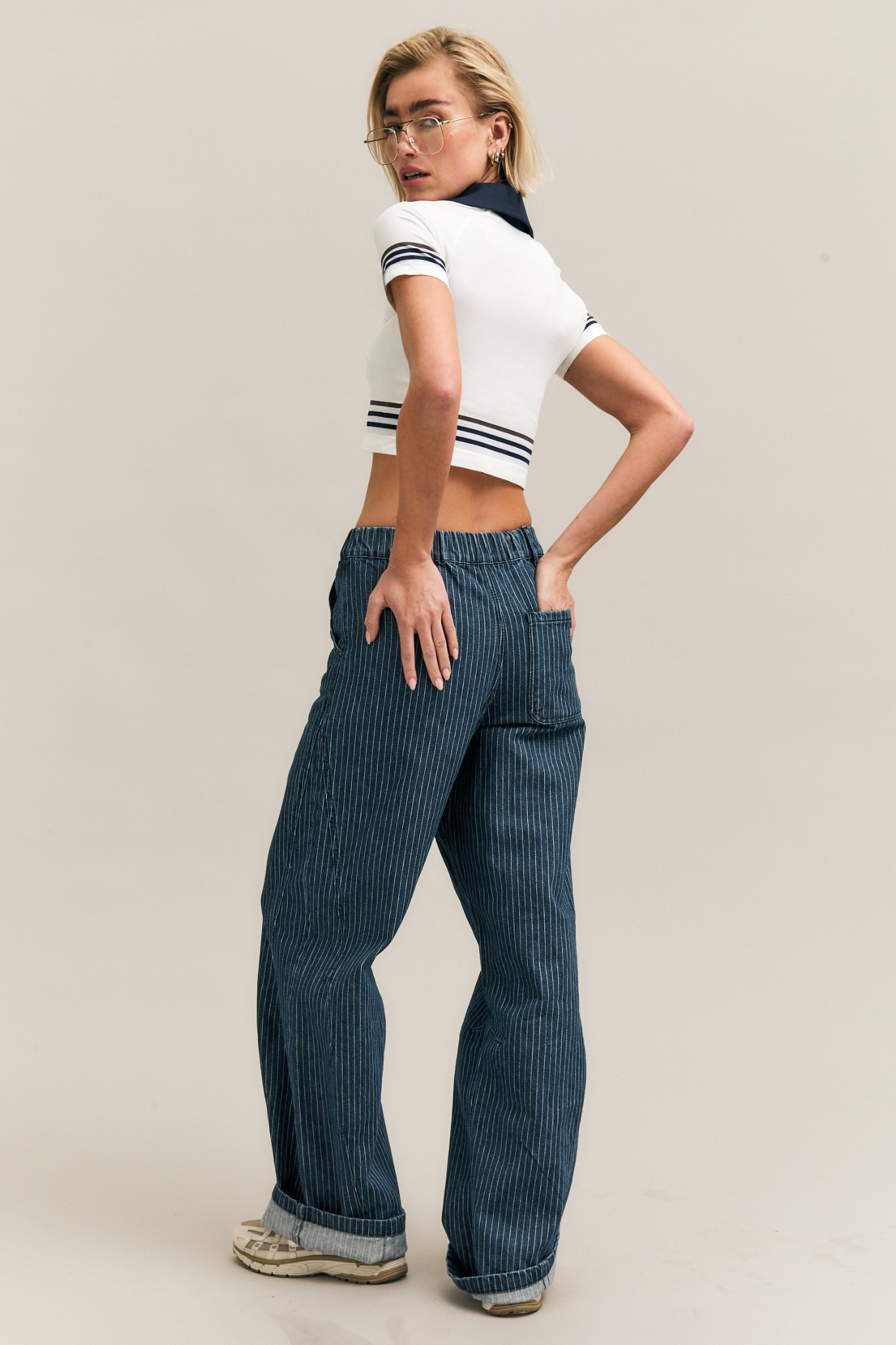 Persuasion Beige Wide Leg Pants | HRMN8
