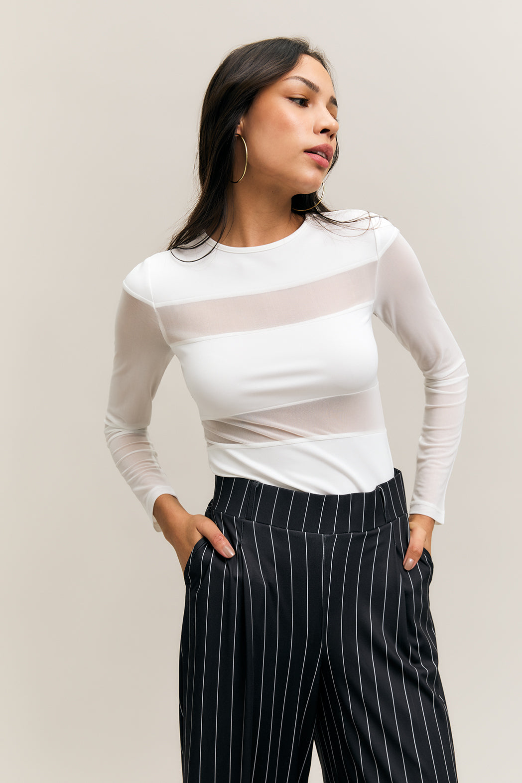 Veil Longsleeve Top White – HRMN8